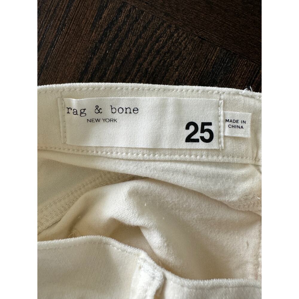 NWT Rag & Bone Sz 25 $225 High Rise Velvet Skinny Pants In Antique White - Picture 5 of 8